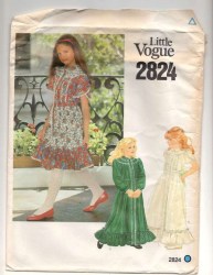 2824 VOG GIRLS SS-LS LOOSE BLOUSON DRESS LENGTHS PATTERN 7